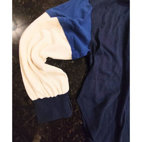 CARE FP WOULD YOU RATHER FREE PEOPLE TEE L/S NWT SZ M NAVY - Picture 9 of 13